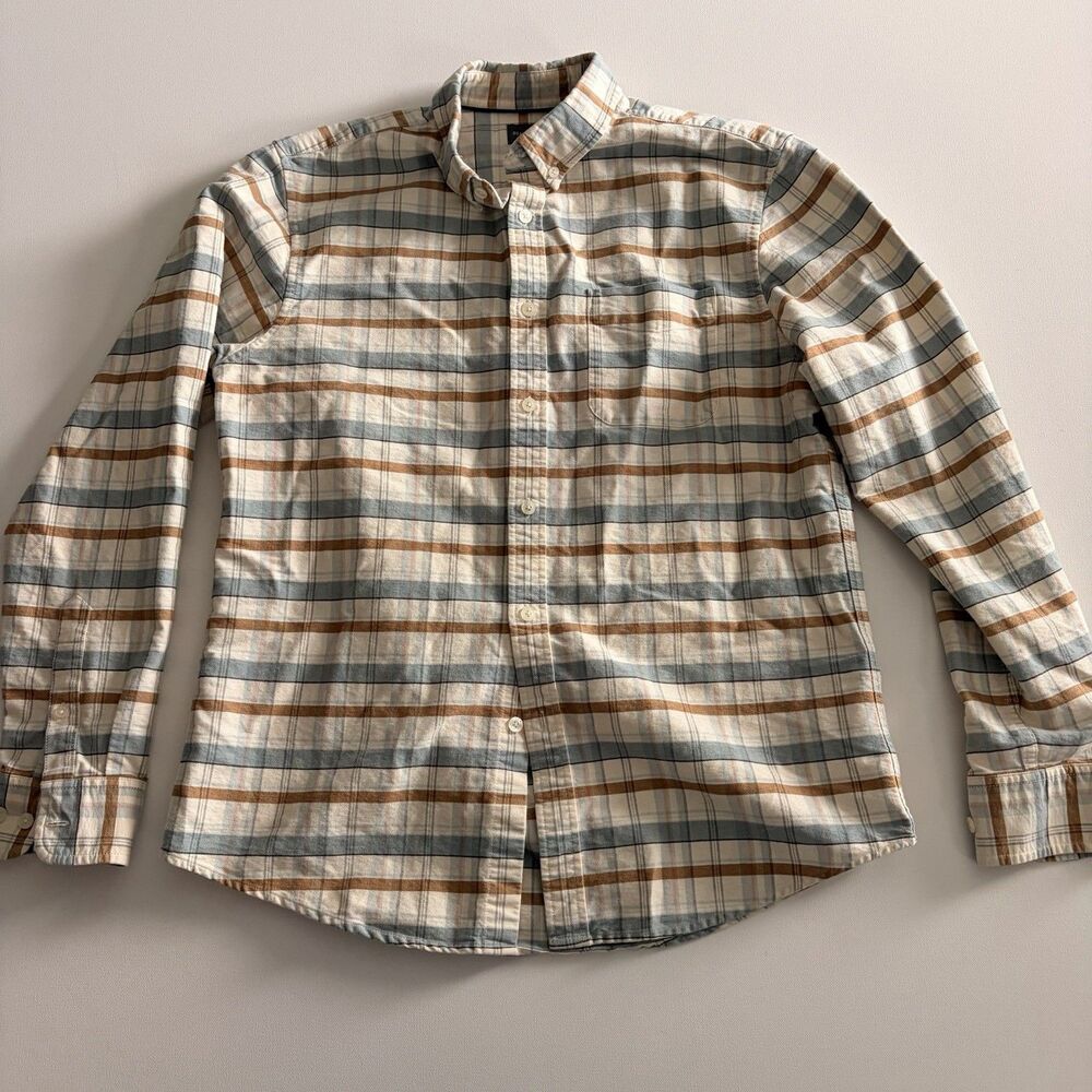 L.L. Bean Signature Plaid Button Down Shirt Men's Medium M Slim Fit 100% Cotton